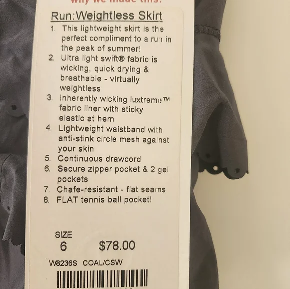 Lululemon Gray Ruffled Skirt - Picture 5 of 6